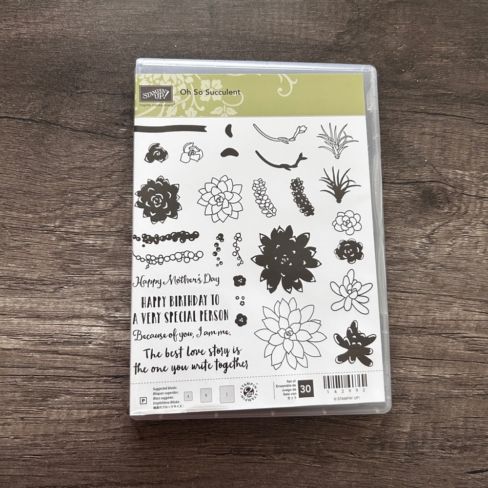 Stampin Up Oh So Succulent Photopolymer Stamp Set‎ 30 Pieces Floral Crafting DIY